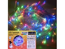 Гирлянда 100LED RGB, 6м, 8 реж.Ecola уличн. IP44