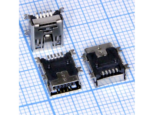 Mini USB 5pin /M-1J Гн. на плату (MUBS1-05SN2)
