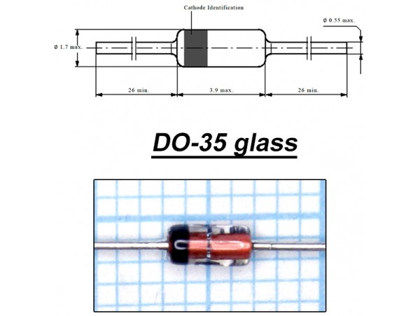 BZX55C4V3(Стабил.4,3V 0,4W) стекло