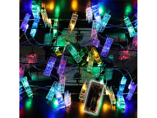 Гирлянда Прищепки 10LED разноцв. 1,35 м на бат.