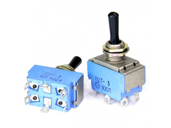 Тумблер П2Т-3 250V/6A on-off-(on) 3 положения