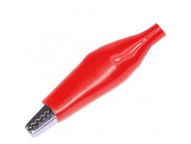 Зажим Крокодил 56мм красный изол.