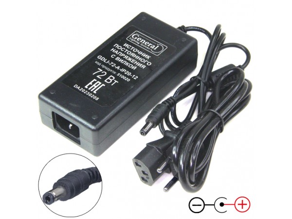 БП 12V6A 2,5х5,5мм(+) Блок питания