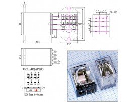 Реле 24VDC TRY-24VDC-P-4C 4C 5A/250VAC