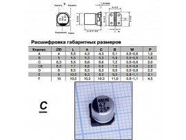 Конд.47/25V 0606 SMD