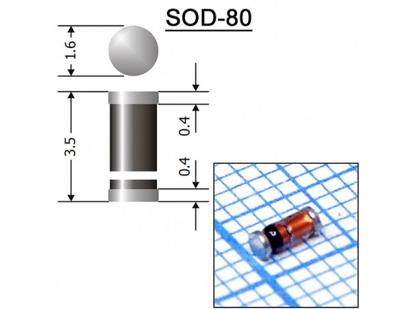 TZMC7V5 стабилитрон 7,5V 0,5W (SOD-80)