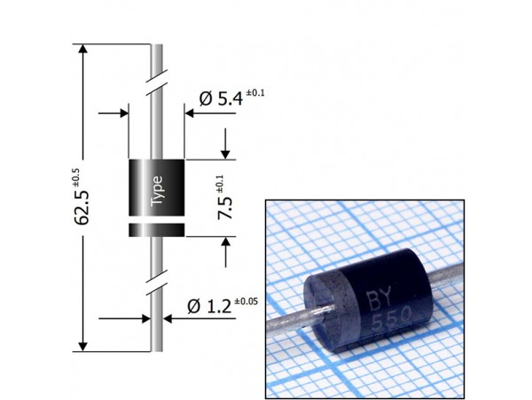 BY550-1000 (1000V; 5A) диод