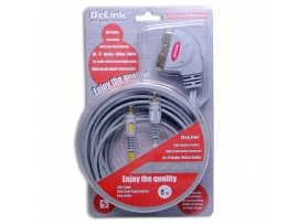 Шнур СК<2RCA DeLink 5,0м пластик