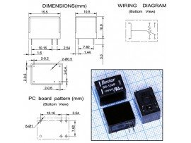 Реле 12VDC BS-102B-12VDC 1C 2A/120VAC