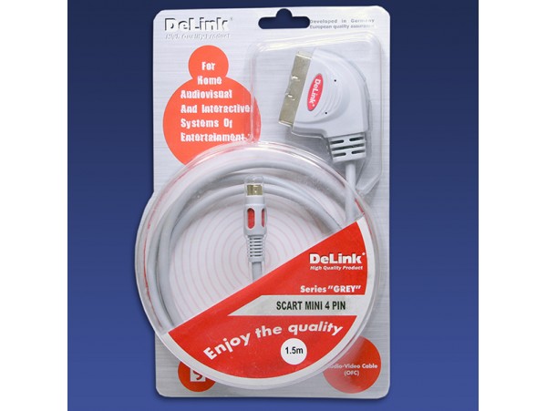 Шнур СК=MINI DIN4 DeLink 1,5м пластик