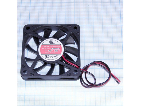 Вентилятор 12V0,20A 60х60х10 YM1206PFB1[Y-Y6010H12B]