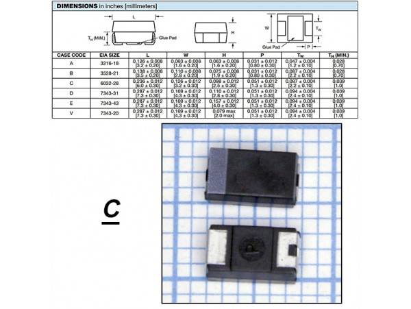 Конд.10/25V 10% тант. C