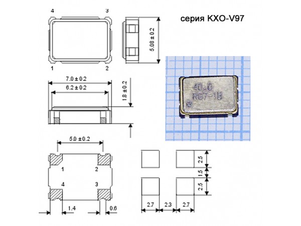 KXO-V97T 40,0МГц Кварцевый генератор (GXO-7531)