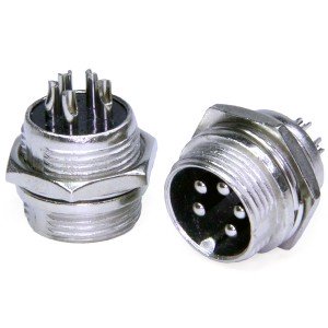 GX16M-5B вилка 5PIN на корпус 16мм