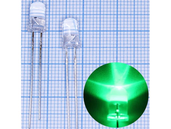 LED FYL-5013UGC-B Зел. d=5мм мигающий