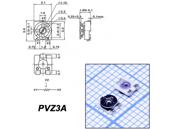 Рез. 10к PVZ3A smd 3,1х3,6