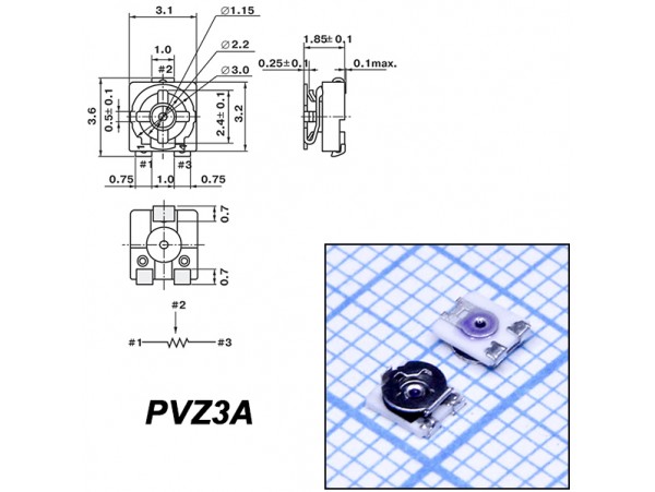 Резистор 200 кОм PVZ3A smd 3.1х3.2