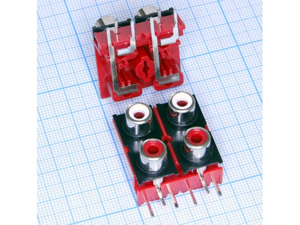 RCA Гнездо на плату.2х2 RP-103