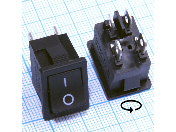 KCD1-104/4p  250V/6A on-off переключатель