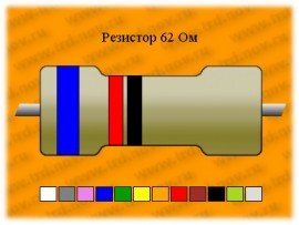 Резистор-0,25-62 Ом