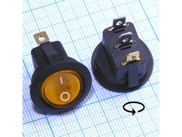 SWR-21Y 250V/6A on-off жёлтый переключатель