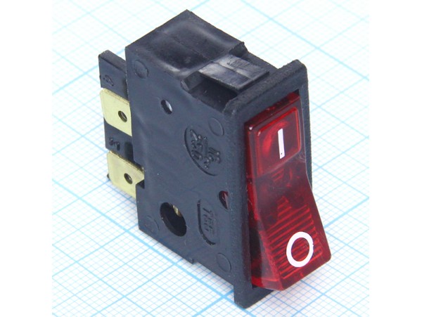 ВК42 250V/16A on-off переключатель красный