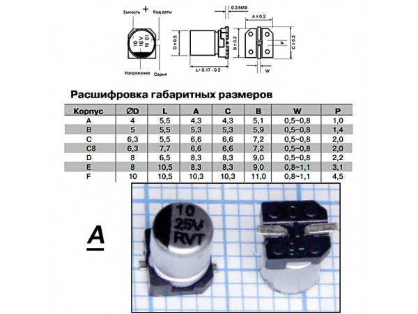 Конд.10/16V ELV-A SMD