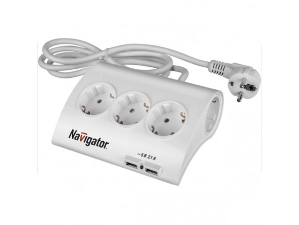 Удлин.5 роз.сет.1,8 м 16А 2USB земля,выкл.,шторки