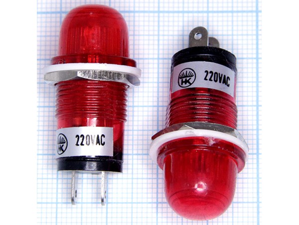 TPN-142R 220V Лампа неоновая красная d=14мм