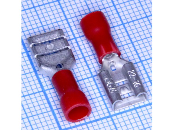 Нож.6,3х0,8 розетка TAI-1.25F красная изолированная
