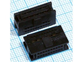 IDC1.27-20 (шаг 1,27мм) розетка 20к.(2х10)на шлейф