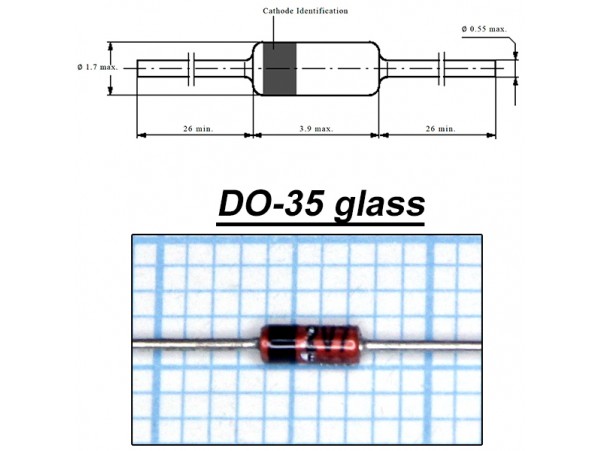 BZX55C2V7(Стабил.2,7V 0,5W) КС126Астекло