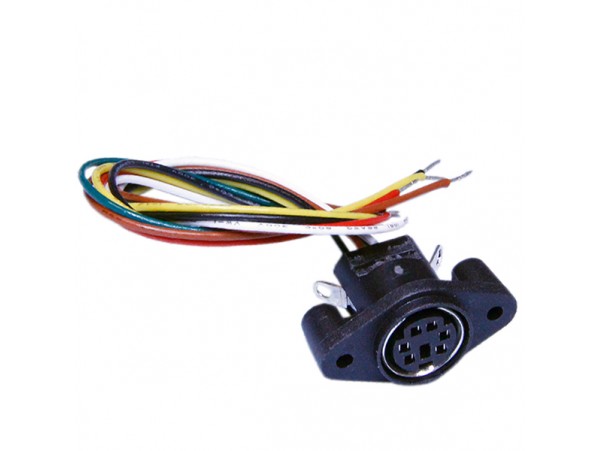 Гнездо mini DIN6 на корпус, с ушами