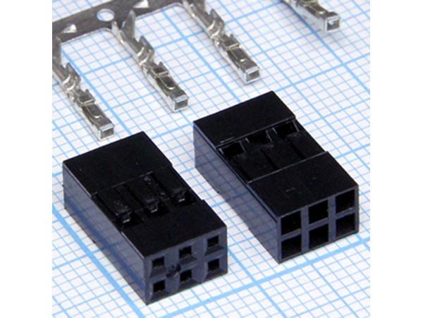 BLD-6 2,54 розетка 6к.(2х3) на каб.