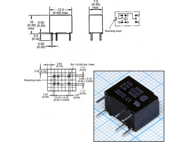 Реле 12VDC HFD23/012-1ZS 1C 1A/125VAC