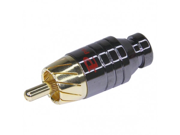 RCA Вилка Gold/Platinum красная маркировка на кабель