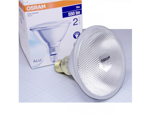 Лампа 220V 75W E27 2700K HAL PAR38 30° Flood