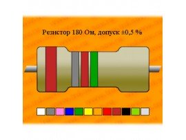 Резистор-0,125-180 Ом ±0,5% С2-36