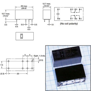 Реле 24VDC G2RL224DC 2C 8A/250V