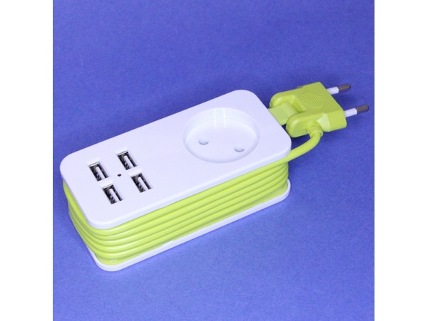 Удлин.1роз. сет. 1,5м 4USB для путешественников