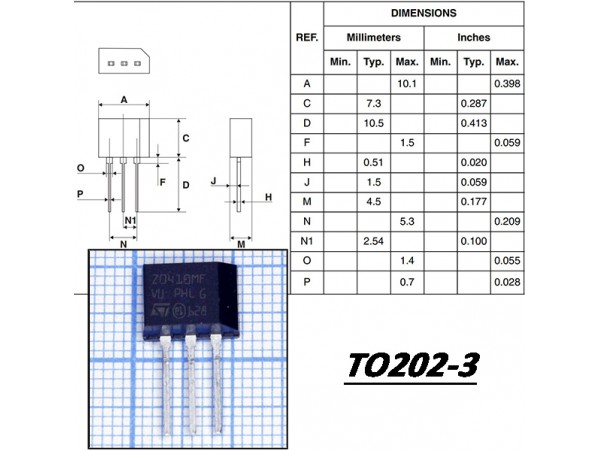 Z0410MF Тирист. 600V; 4A