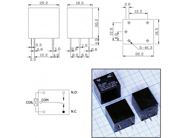 Реле 24VDC TRU-24VDC-SB-CL 1C 10A/250VAC