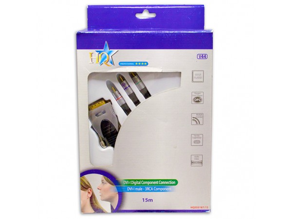 Шнур DVI-I/3RCA шт/шт Component 15м Шнур DVI-I/3RCA шт/шт Component 15м