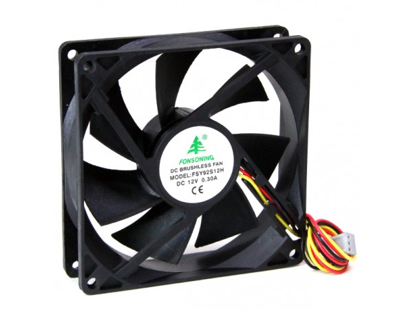 Вентилятор 12V0,3A 92х92х25 3pin FSY92S12H