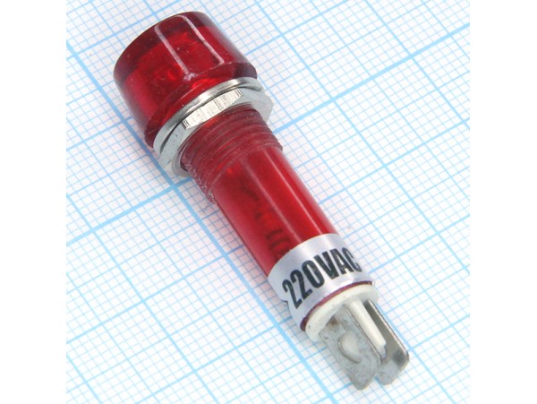TPN-112R 220V Лампа неоновая красная d=12 мм