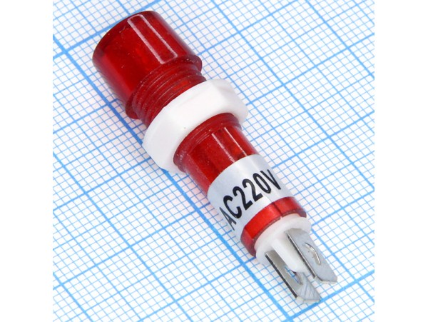 TPN-112R 220V Лампа неоновая красная d=12 мм