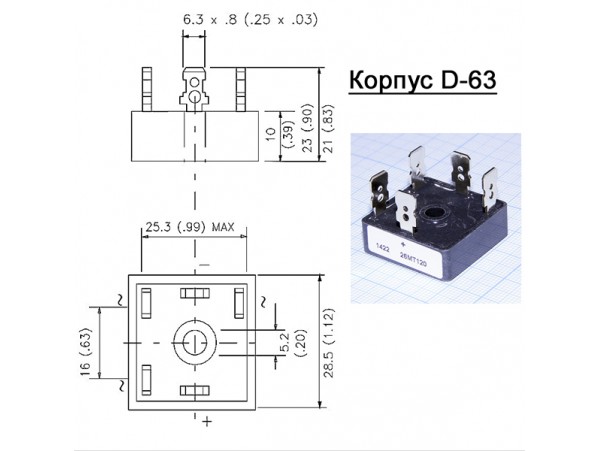 26MT120PBF (1200V/25A) Диодный мост