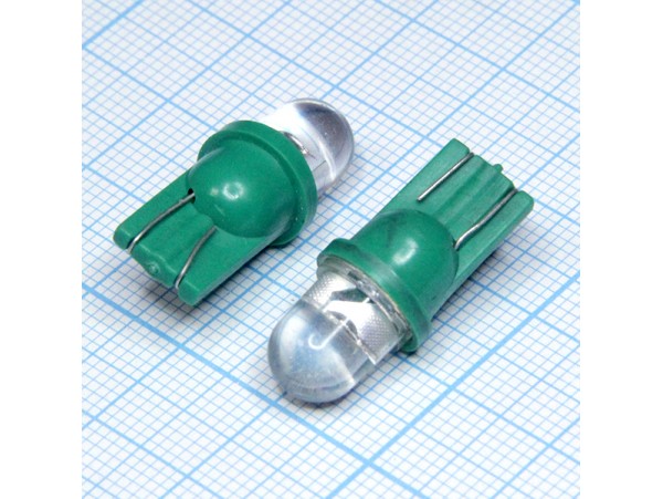 T10 1green 8mm 60° LED лампа
