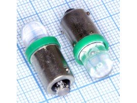 BA9S 1green 10mm 15° LED лампа