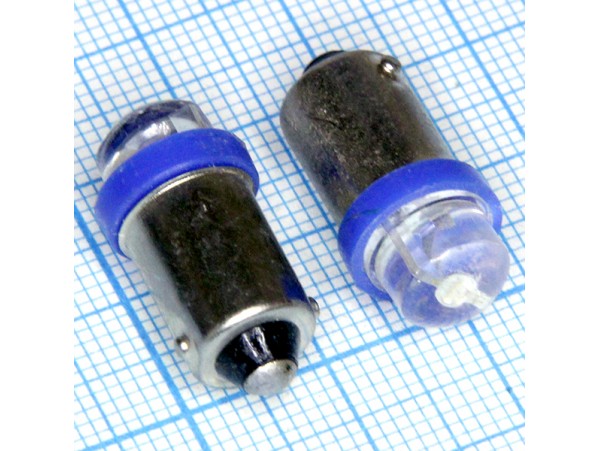 BA9S 1blue 8mm 4-х 140° LED лампа